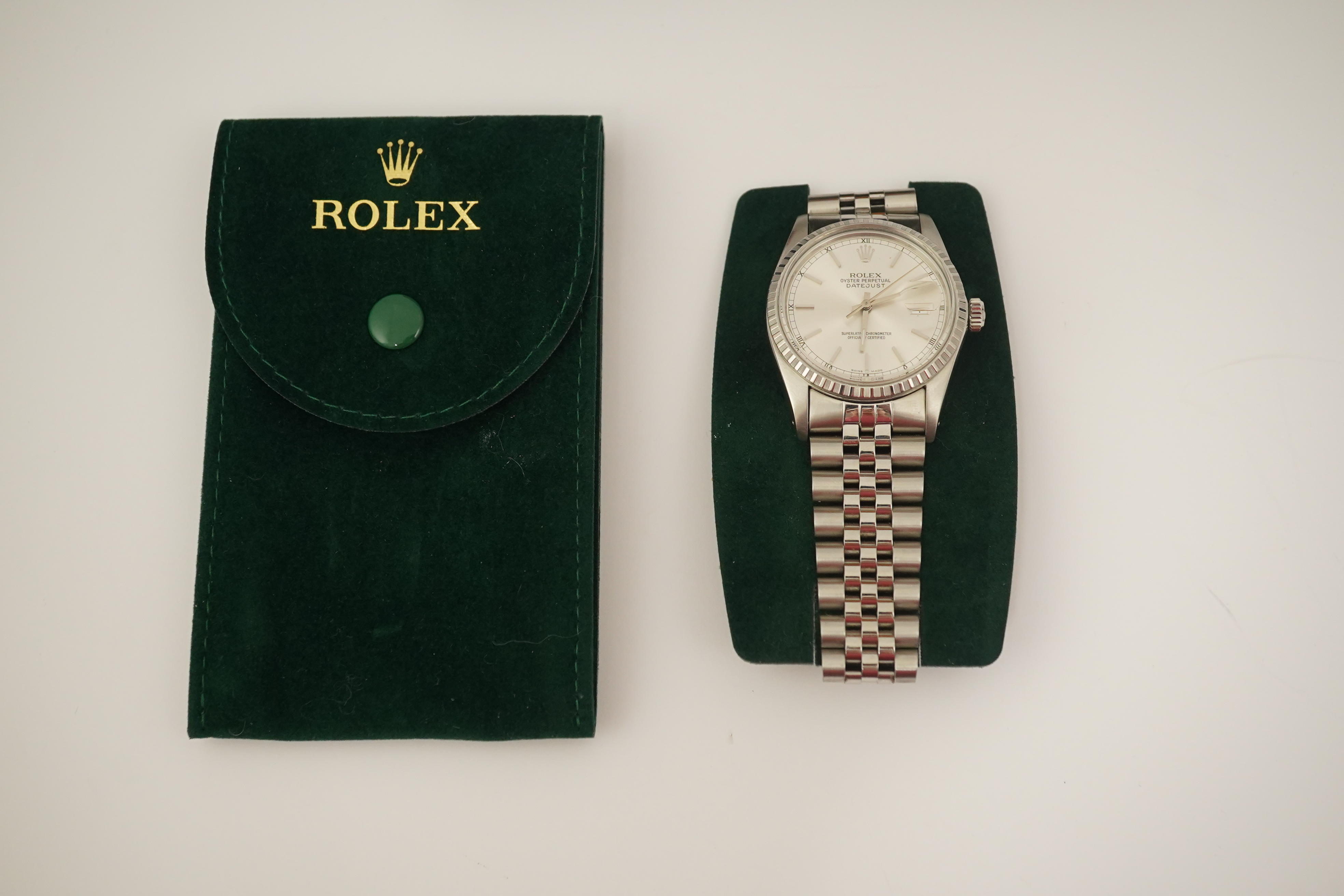 A gentleman's early 1980's stainless steel Rolex Oyster Perpetual Datejust wrist watch, on a stainless steel Rolex bracelet